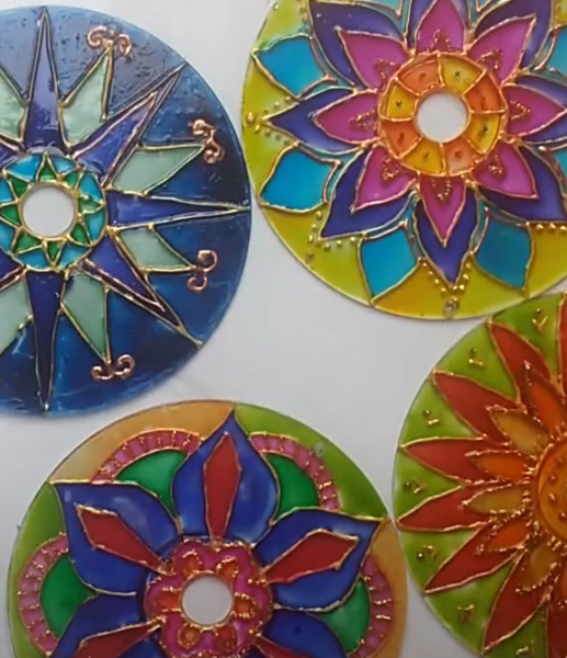 Image for event: LNGO Crafternoons - Painted CD Mandala Suncatcher